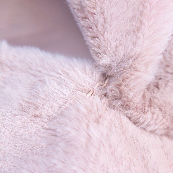 NVLT | BUNNY FAUX FUR SHORT COAT | BLUSH PINK | 100% VEGAN COAT W/POCKETS SIZE S - Picture 7 of 16